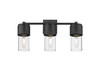 INNOVATIONS 428-3W-BK-G428-7CL Bolivar 3 20.5 inch Bath Vanity Light Matte Black
