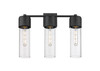 INNOVATIONS 428-3W-BK-G428-12CL Bolivar 3 20.5 inch Bath Vanity Light Matte Black