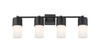 INNOVATIONS 428-4W-BK-G428-7WH Bolivar 4 31 inch Bath Vanity Light Matte Black