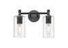 INNOVATIONS 434-2W-BK-G434-7CL Crown Point 2 13.875 inch Bath Vanity Light Matte Black