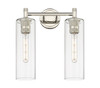 INNOVATIONS 434-2W-PN-G434-12CL Crown Point 2 13.875 inch Bath Vanity Light Polished Nickel