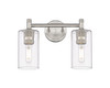 INNOVATIONS 434-2W-SN-G434-7CL Crown Point 2 13.875 inch Bath Vanity Light Satin Nickel