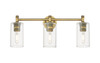 INNOVATIONS 434-3W-BB-G434-7CL Crown Point 3 23.875 inch Bath Vanity Light Brushed Brass