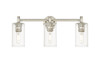 INNOVATIONS 434-3W-PN-G434-7CL Crown Point 3 23.875 inch Bath Vanity Light Polished Nickel