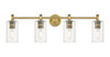 INNOVATIONS 434-4W-BB-G434-7CL Crown Point 4 33.875 inch Bath Vanity Light Brushed Brass