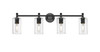 INNOVATIONS 434-4W-BK-G434-7CL Crown Point 4 33.875 inch Bath Vanity Light Matte Black