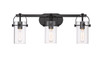 INNOVATIONS 423-3W-BK-G423-7CL Pilaster II Cylinder 3 25 inch Bath Vanity Light Matte Black