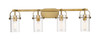 INNOVATIONS 423-4W-BB-G423-7CL Pilaster II Cylinder 4 35 inch Bath Vanity Light Brushed Brass
