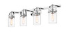 INNOVATIONS 423-4W-PC-G423-7CL Pilaster II Cylinder 4 35 inch Bath Vanity Light Polished Chrome