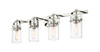 INNOVATIONS 423-4W-PN-G423-7CL Pilaster II Cylinder 4 35 inch Bath Vanity Light Polished Nickel