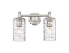 INNOVATIONS 434-2W-SN-G434-7DE Crown Point 2 13.875 inch Bath Vanity Light Satin Nickel
