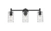 INNOVATIONS 434-3W-BK-G434-7DE Crown Point 3 23.875 inch Bath Vanity Light Matte Black