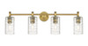 INNOVATIONS 434-4W-BB-G434-7DE Crown Point 4 33.875 inch Bath Vanity Light Brushed Brass