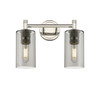 INNOVATIONS 434-2W-PN-G434-7SM Crown Point 2 13.875 inch Bath Vanity Light Polished Nickel