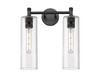 INNOVATIONS 434-2W-BK-G434-12SDY Crown Point 2 13.875 inch Bath Vanity Light Matte Black