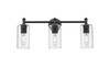 INNOVATIONS 434-3W-BK-G434-7SDY Crown Point 3 23.875 inch Bath Vanity Light Matte Black