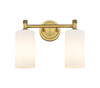 INNOVATIONS 434-2W-BB-G434-7WH Crown Point 2 13.875 inch Bath Vanity Light Brushed Brass