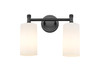 INNOVATIONS 434-2W-BK-G434-7WH Crown Point 2 13.875 inch Bath Vanity Light Matte Black