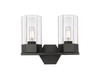 INNOVATIONS 427-2W-BK-G427-9CL Claverack 2 13 inch Bath Vanity Light Matte Black