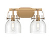 INNOVATIONS 423-2W-BB-G412-6CL Pilaster II Bell 2 17 inch Bath Vanity Light Brushed Brass