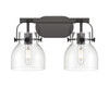 INNOVATIONS 423-2W-BK-G412-6CL Pilaster II Bell 2 17 inch Bath Vanity Light Matte Black