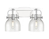 INNOVATIONS 423-2W-PC-G412-6CL Pilaster II Bell 2 17 inch Bath Vanity Light Polished Chrome