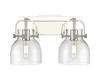INNOVATIONS 423-2W-PN-G412-6CL Pilaster II Bell 2 17 inch Bath Vanity Light Polished Nickel