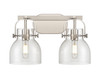 INNOVATIONS 423-2W-SN-G412-6CL Pilaster II Bell 2 17 inch Bath Vanity Light Satin Nickel