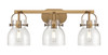 INNOVATIONS 423-3W-BB-G412-6CL Pilaster II Bell 3 27 inch Bath Vanity Light Brushed Brass