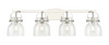 INNOVATIONS 423-4W-PN-G412-6CL Pilaster II Bell 4 37 inch Bath Vanity Light Polished Nickel