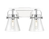 INNOVATIONS 423-2W-PC-G411-6CL Pilaster II Cone 2 17 inch Bath Vanity Light Polished Chrome