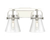 INNOVATIONS 423-2W-PN-G411-6CL Pilaster II Cone 2 17 inch Bath Vanity Light Polished Nickel