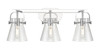 INNOVATIONS 423-3W-PC-G411-6CL Pilaster II Cone 3 27 inch Bath Vanity Light Polished Chrome