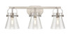INNOVATIONS 423-3W-SN-G411-6CL Pilaster II Cone 3 27 inch Bath Vanity Light Satin Nickel