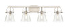 INNOVATIONS 423-4W-SN-G411-6CL Pilaster II Cone 4 37 inch Bath Vanity Light Satin Nickel