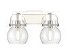 INNOVATIONS 423-2W-PN-G410-6CL Pilaster II Sphere 2 17 inch Bath Vanity Light Polished Nickel