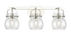 INNOVATIONS 423-3W-PN-G410-6CL Pilaster II Sphere 3 27 inch Bath Vanity Light Polished Nickel