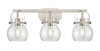 INNOVATIONS 423-3W-SN-G410-6CL Pilaster II Sphere 3 27 inch Bath Vanity Light Satin Nickel