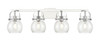 INNOVATIONS 423-4W-PC-G410-6CL Pilaster II Sphere 4 37 inch Bath Vanity Light Polished Chrome