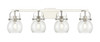 INNOVATIONS 423-4W-PN-G410-6CL Pilaster II Sphere 4 37 inch Bath Vanity Light Polished Nickel