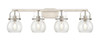 INNOVATIONS 423-4W-SN-G410-6CL Pilaster II Sphere 4 37 inch Bath Vanity Light Satin Nickel