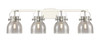 INNOVATIONS 423-4W-PN-G412-6SM Pilaster II Bell 4 37 inch Bath Vanity Light Polished Nickel