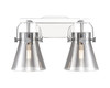 INNOVATIONS 423-2W-PC-G411-6SM Pilaster II Cone 2 17 inch Bath Vanity Light Polished Chrome