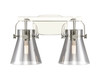 INNOVATIONS 423-2W-PN-G411-6SM Pilaster II Cone 2 17 inch Bath Vanity Light Polished Nickel