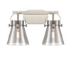 INNOVATIONS 423-2W-SN-G411-6SM Pilaster II Cone 2 17 inch Bath Vanity Light Satin Nickel