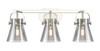 INNOVATIONS 423-3W-PN-G411-6SM Pilaster II Cone 3 27 inch Bath Vanity Light Polished Nickel