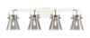 INNOVATIONS 423-4W-PN-G411-6SM Pilaster II Cone 4 37 inch Bath Vanity Light Polished Nickel