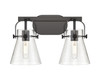 INNOVATIONS 423-2W-BK-G411-6SDY Pilaster II Cone 2 17 inch Bath Vanity Light Matte Black