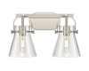 INNOVATIONS 423-2W-SN-G411-6SDY Pilaster II Cone 2 17 inch Bath Vanity Light Satin Nickel