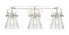 INNOVATIONS 423-3W-PN-G411-6SDY Pilaster II Cone 3 27 inch Bath Vanity Light Polished Nickel